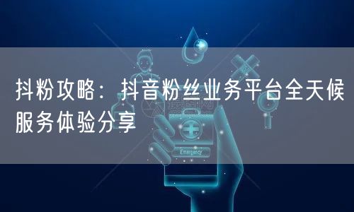 抖粉攻略：抖音粉丝业务平台全天候服务体验分享